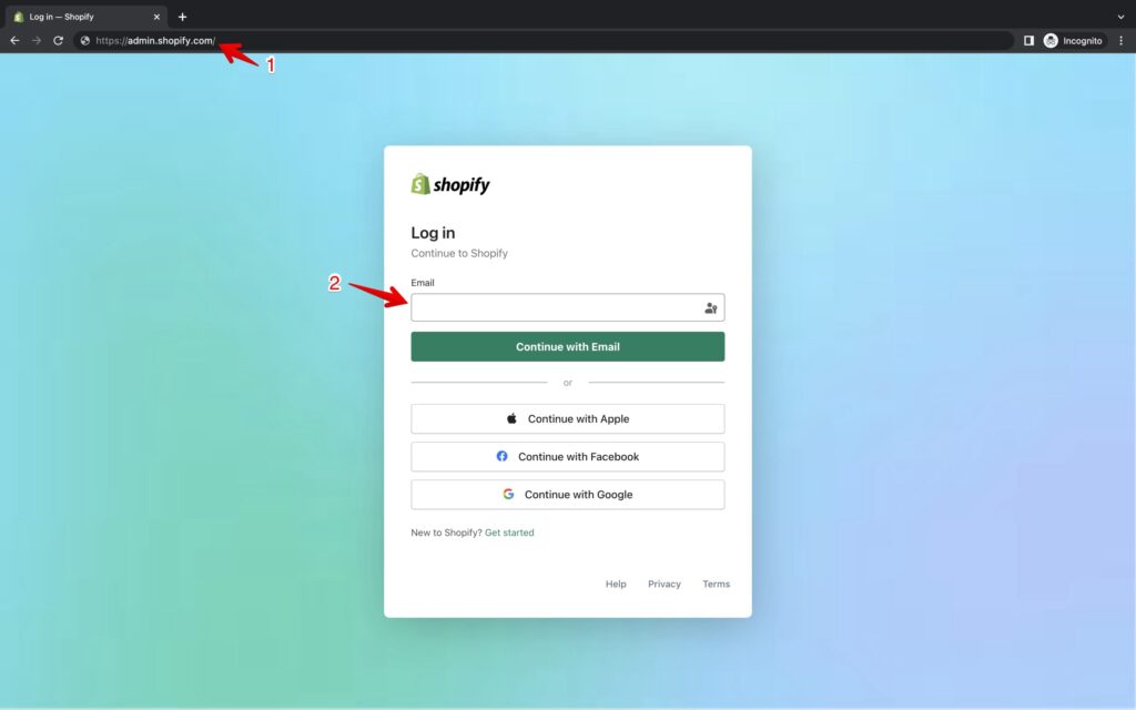 Shopify Login