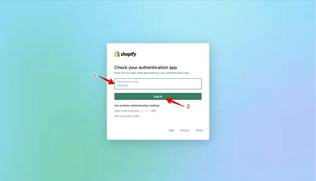 Shopify 2FA