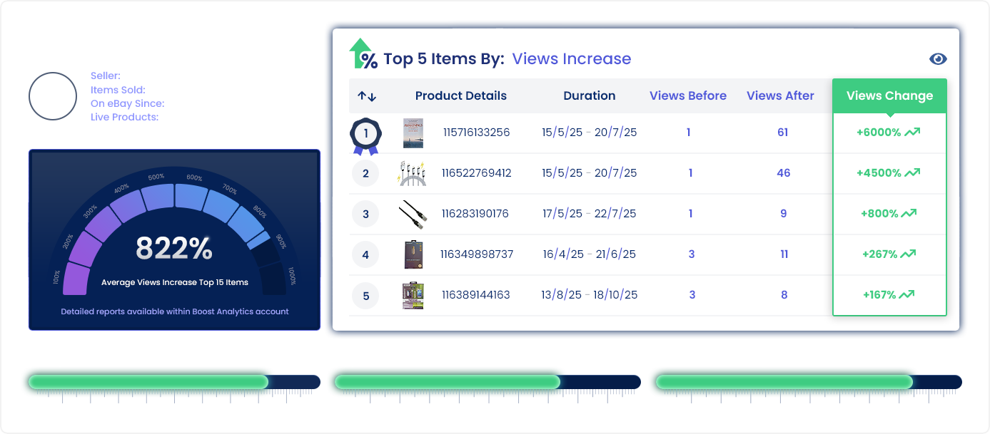 ebay optimisation results