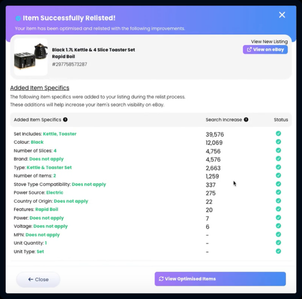 ebay end optimize relist