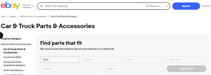 ebay auto parts filters